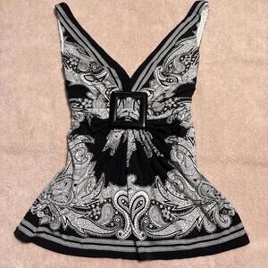 vintage y2k office siren cache top